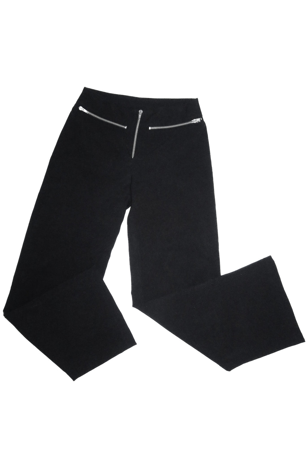 1990’s westco zip detail flared pants black.