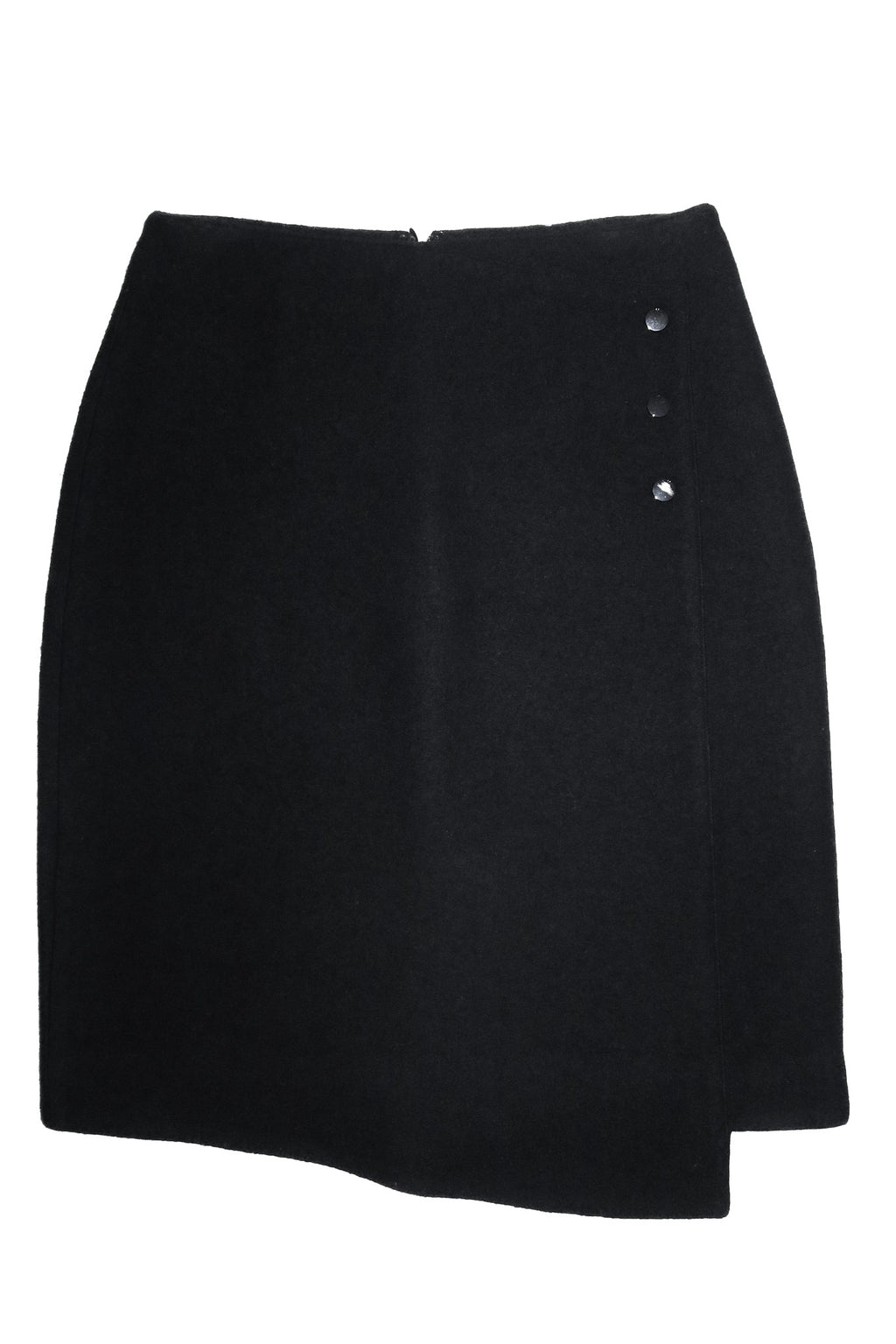 marcs merino felted wool asymmetrical midi skirt grey.