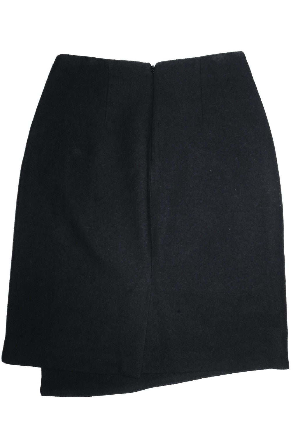marcs merino felted wool asymmetrical midi skirt grey.