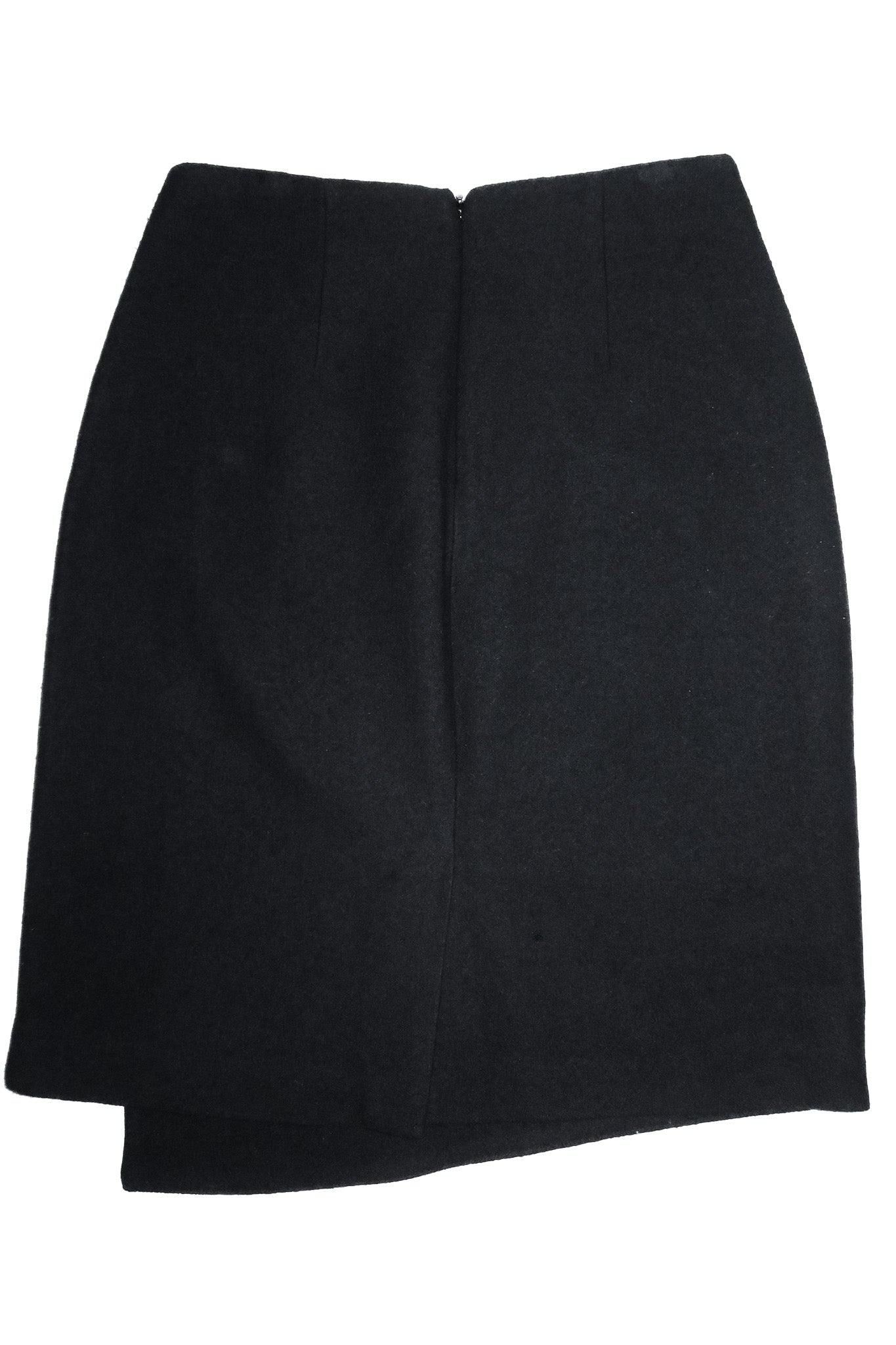 marcs merino felted wool asymmetrical midi skirt grey.
