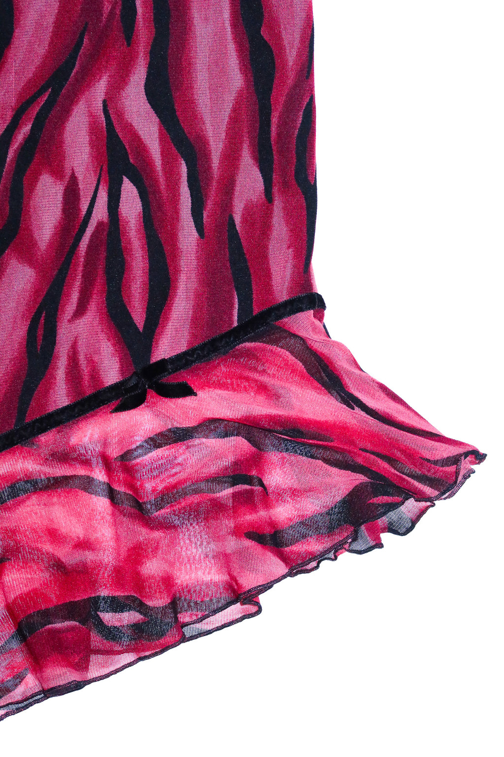 1990’s blockout australia leopard print mesh midi skirt pink/black.