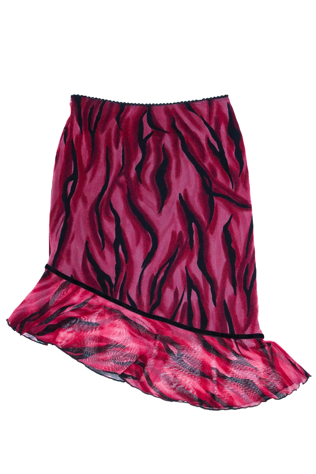 1990’s blockout australia leopard print mesh midi skirt pink/black.