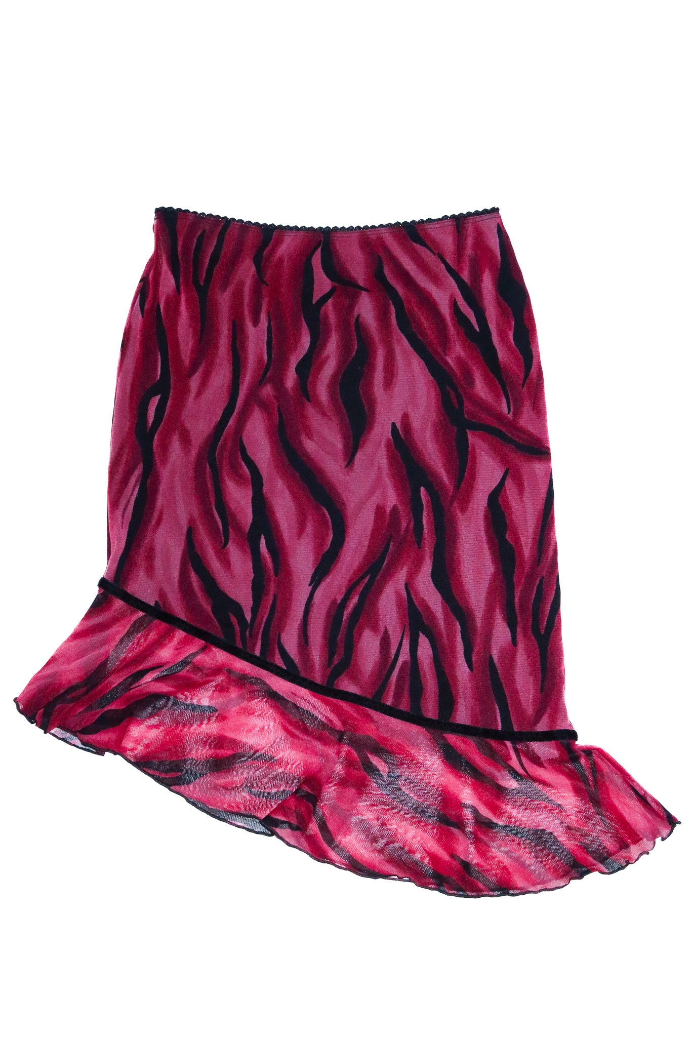 1990’s blockout australia leopard print mesh midi skirt pink/black.