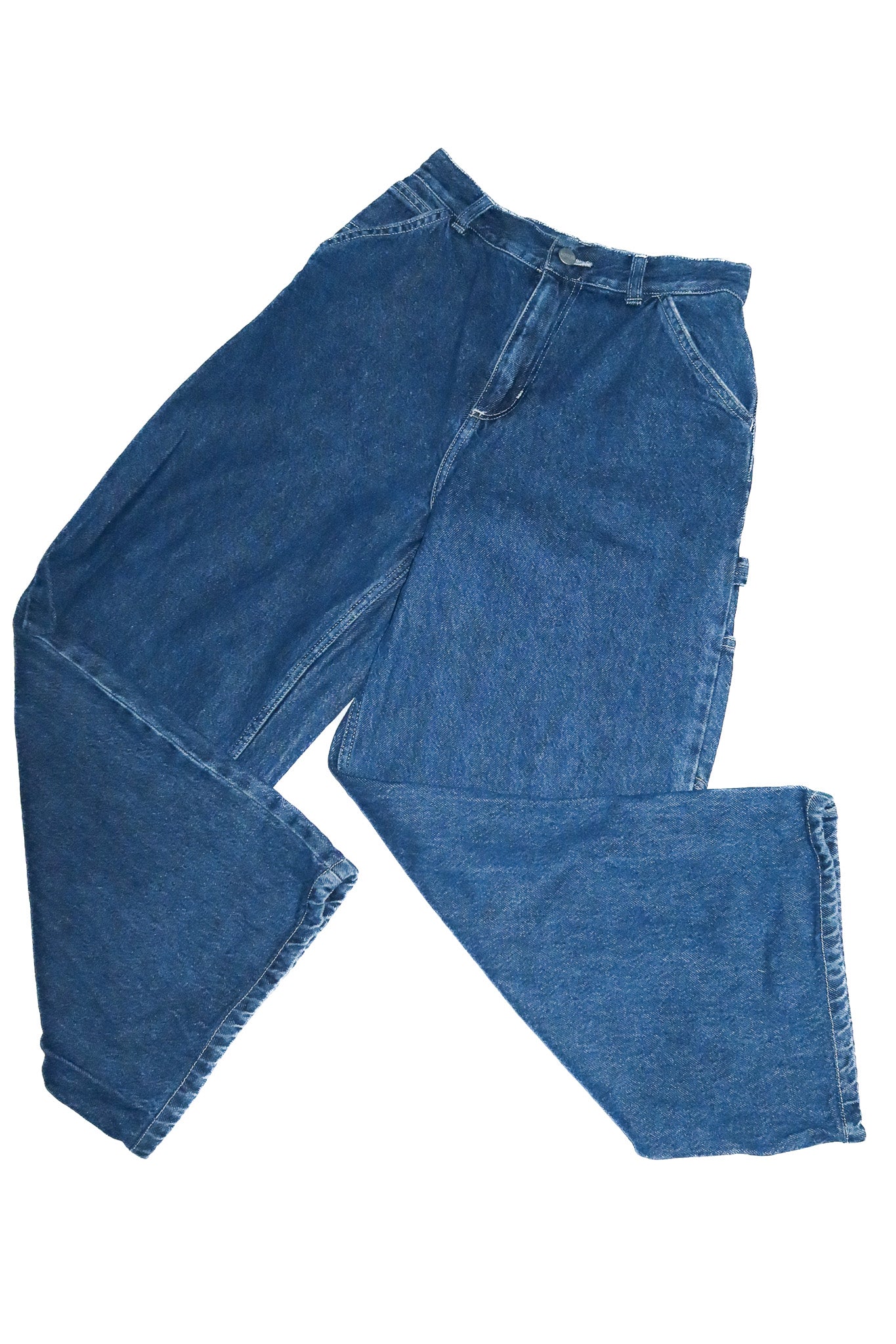 carhartt wip high waist loose jeans blue.