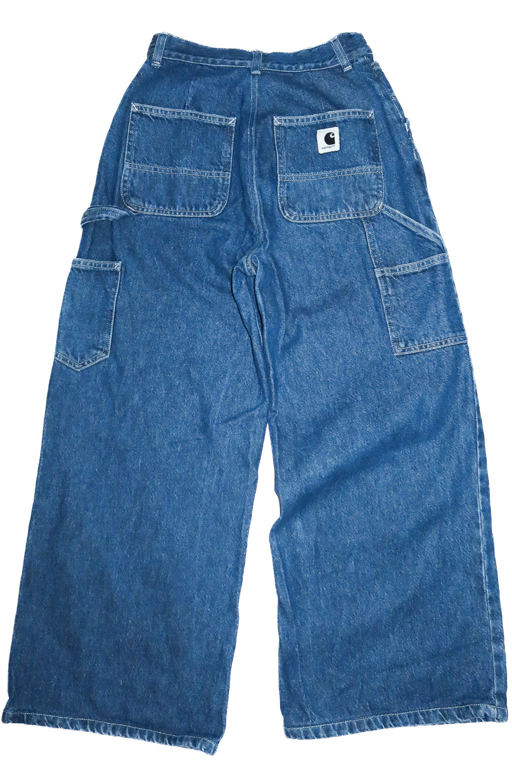 carhartt wip high waist loose jeans blue.