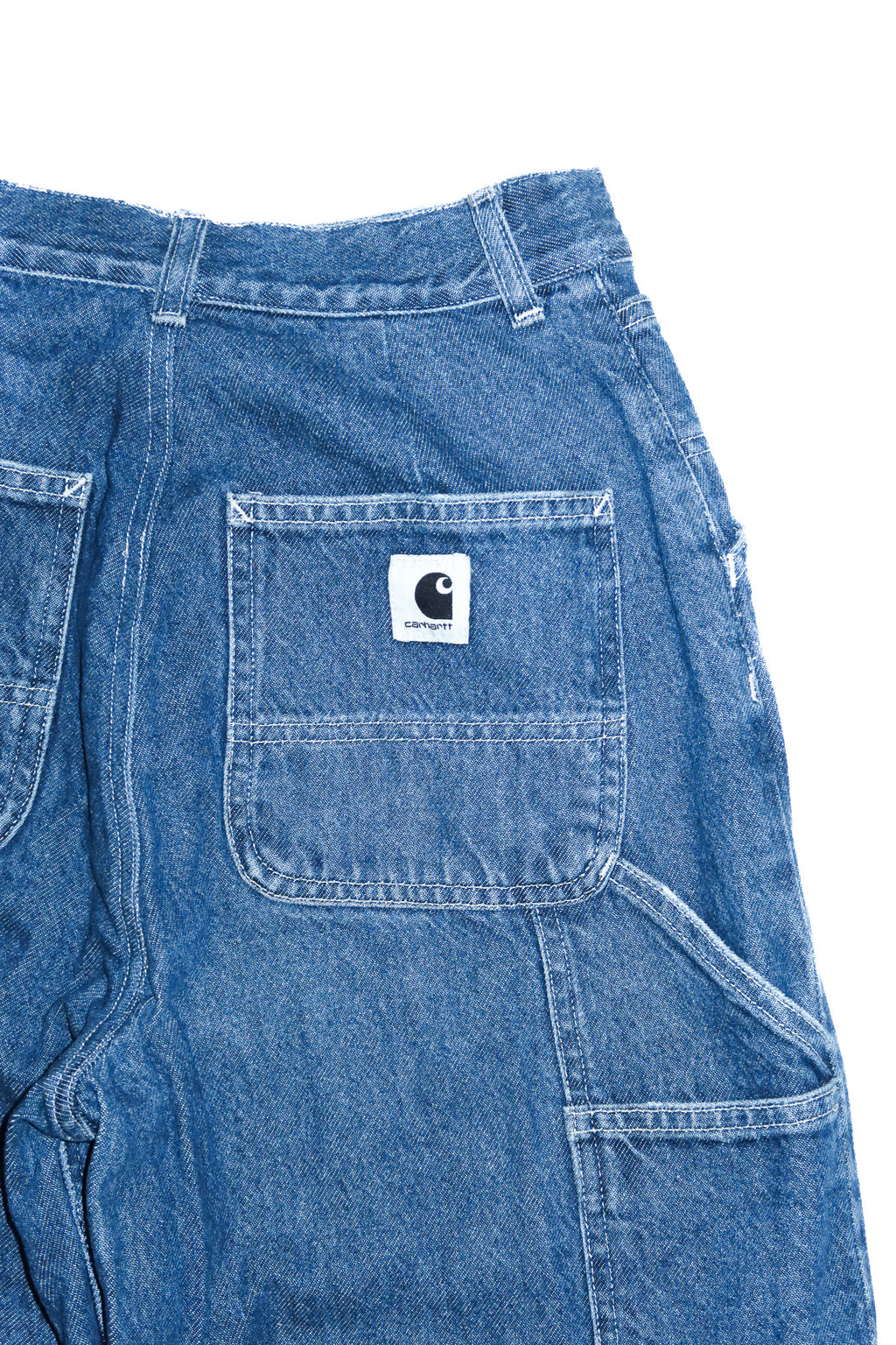 carhartt wip high waist loose jeans blue.