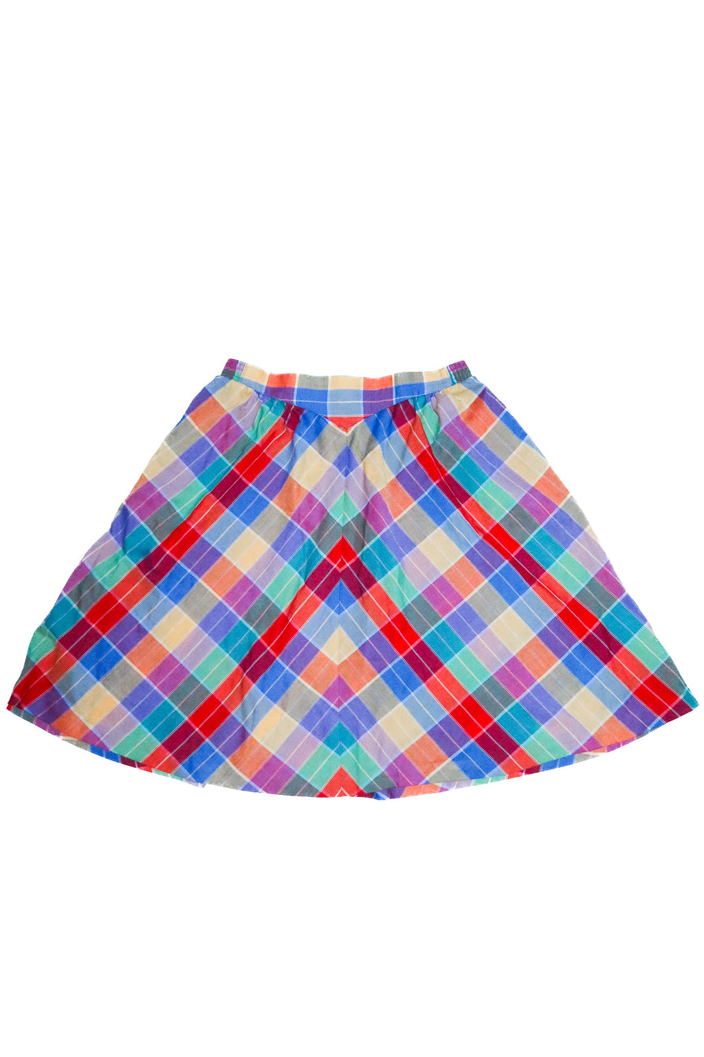 1990’s koret city blues petite plaid a line skirt multicolour.
