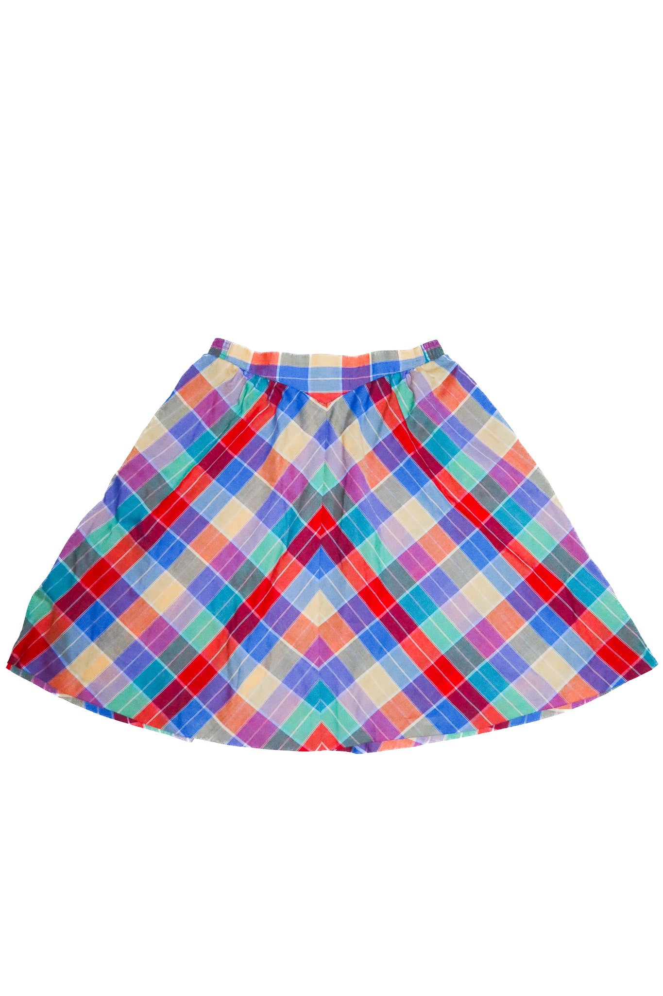 1990’s koret city blues petite plaid a line skirt multicolour.