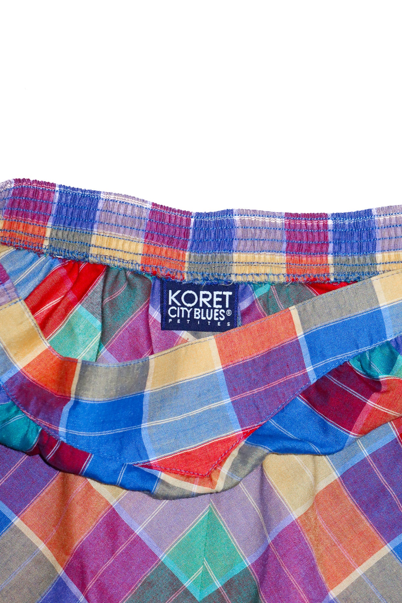 1990’s koret city blues petite plaid a line skirt multicolour.