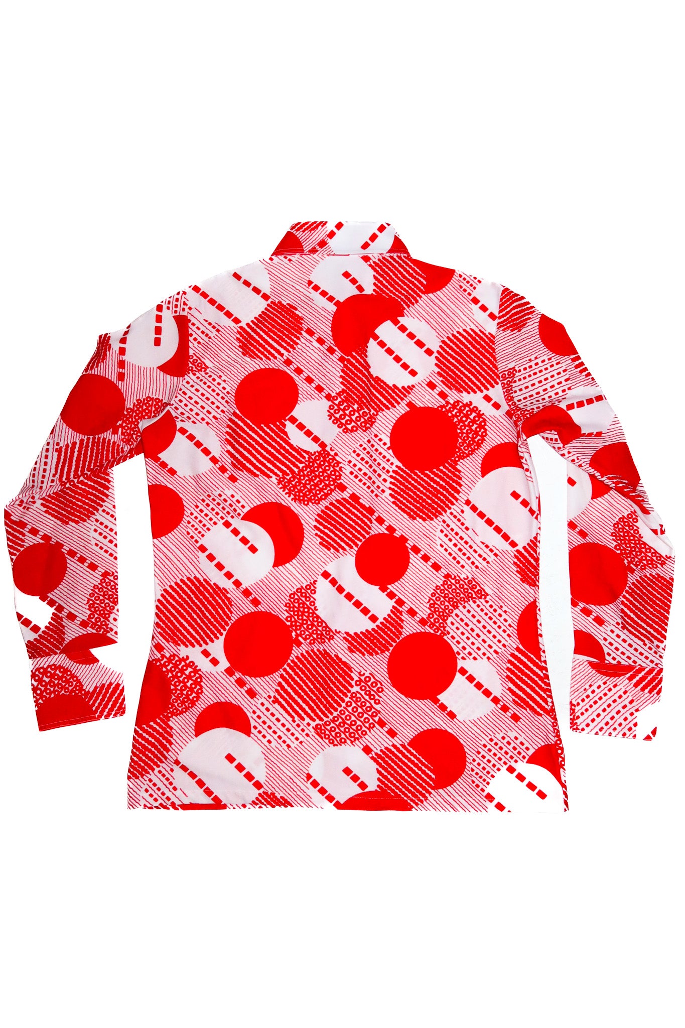 1970’s take 1 geometric button up shirt red.