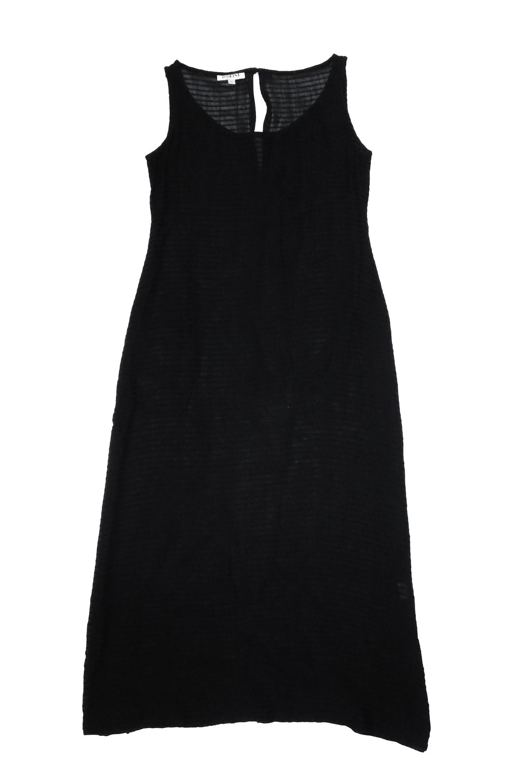 1990’s paolini sheer textured midi dress black.