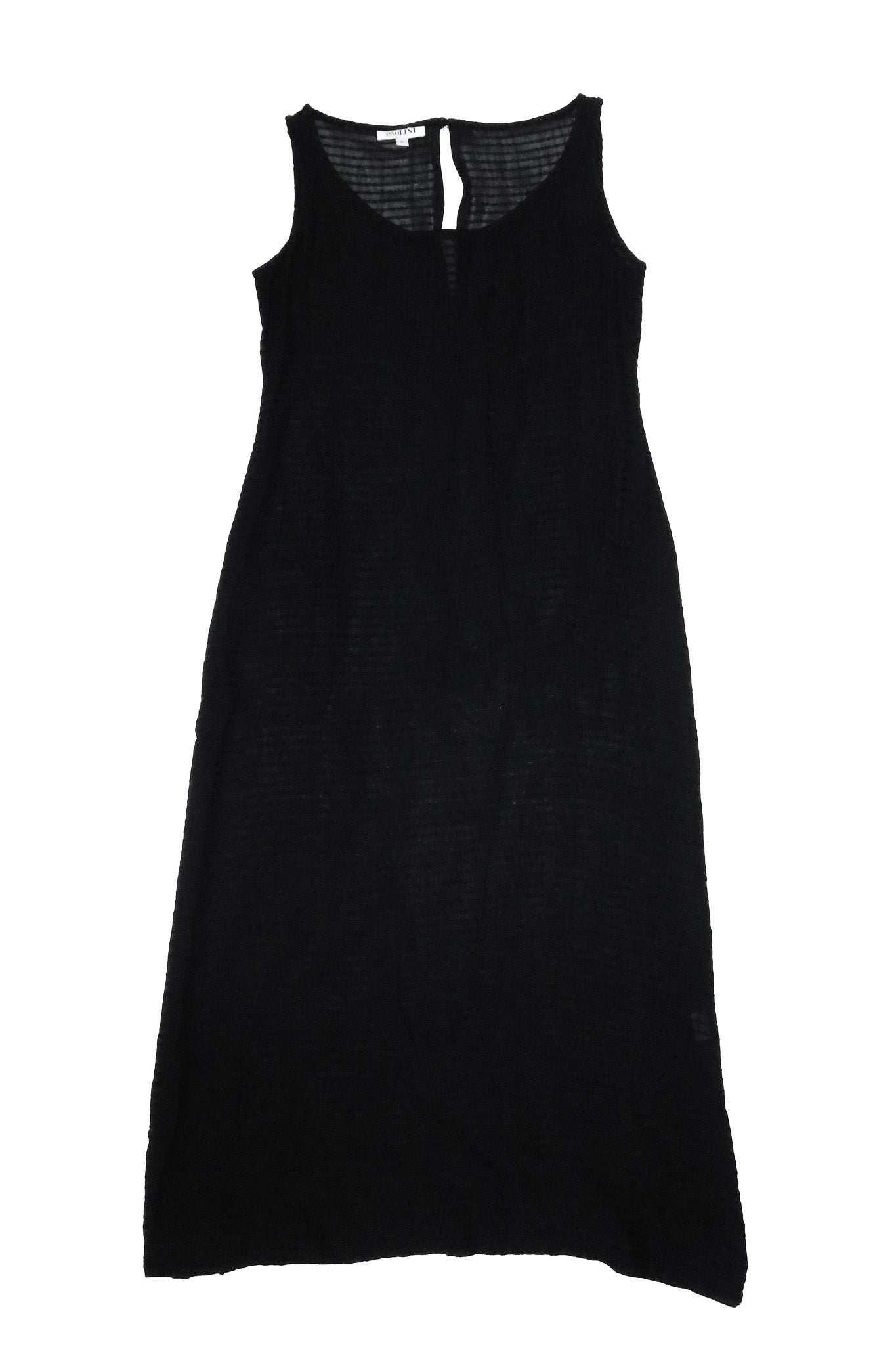 1990’s paolini sheer textured midi dress black.