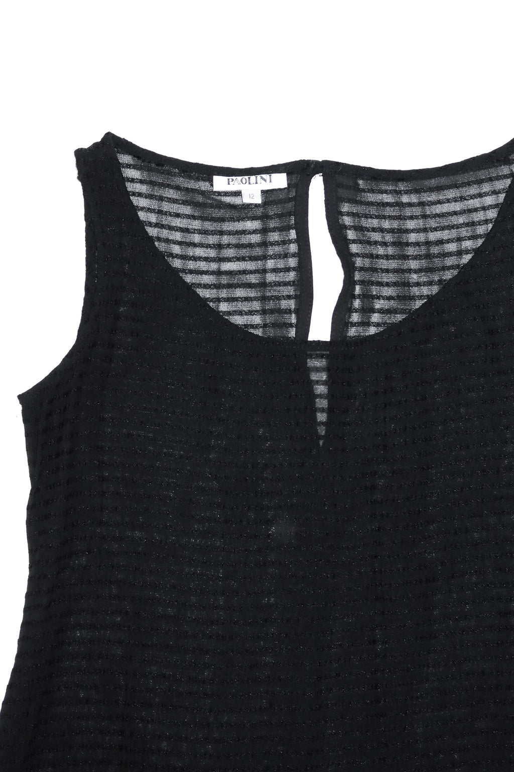 1990’s paolini sheer textured midi dress black.