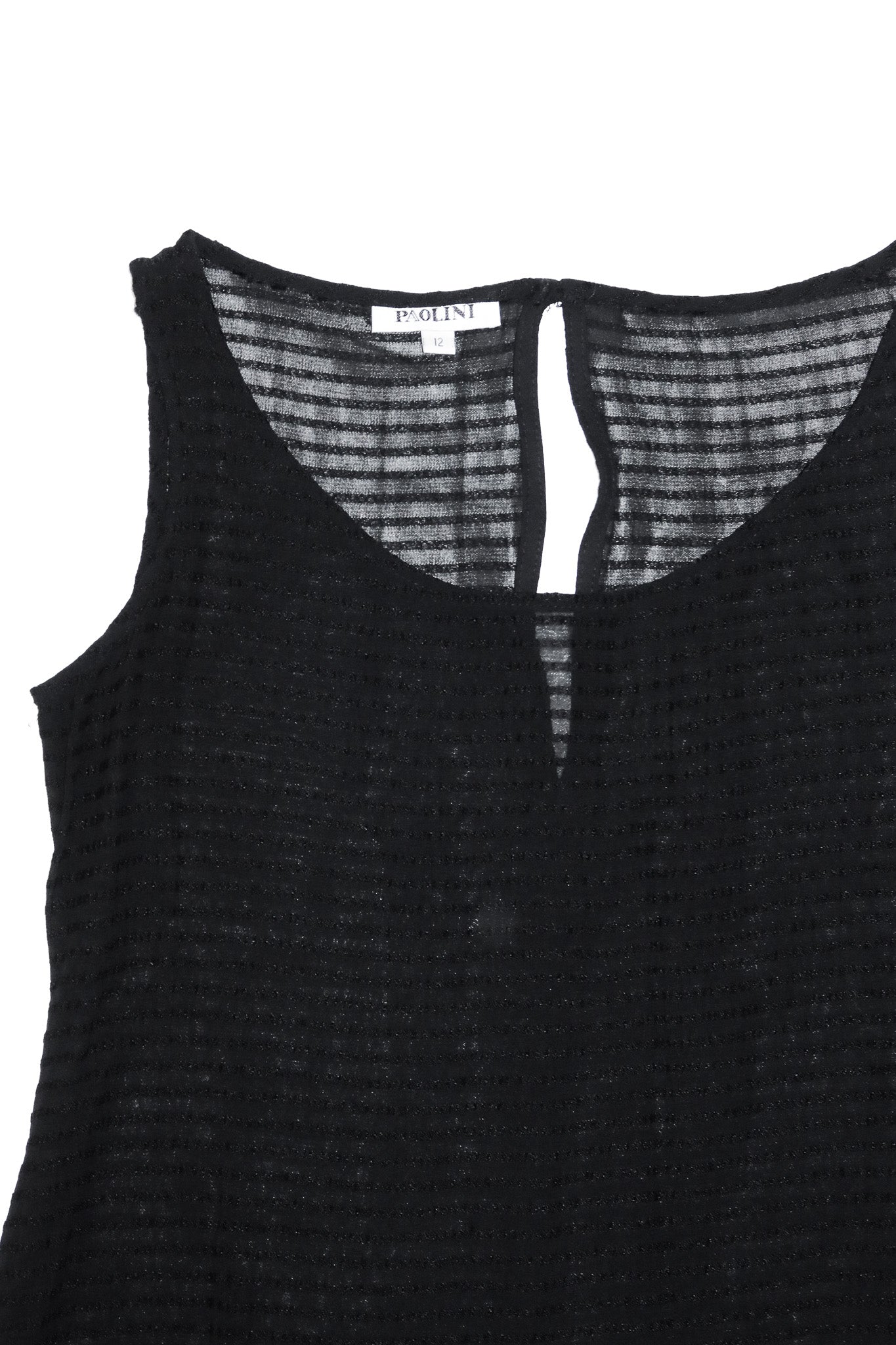 1990’s paolini sheer textured midi dress black.