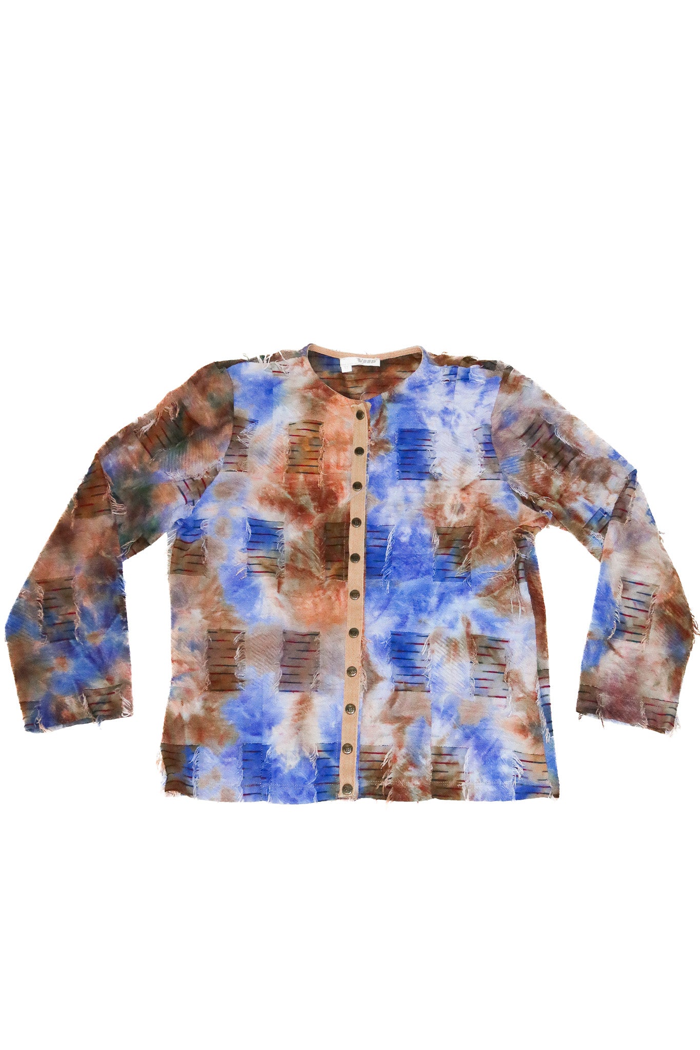 1990’s vssp distressed tie dye cardigan blue/brown.