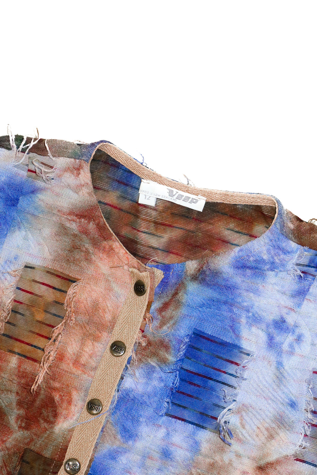 1990’s vssp distressed tie dye cardigan blue/brown.