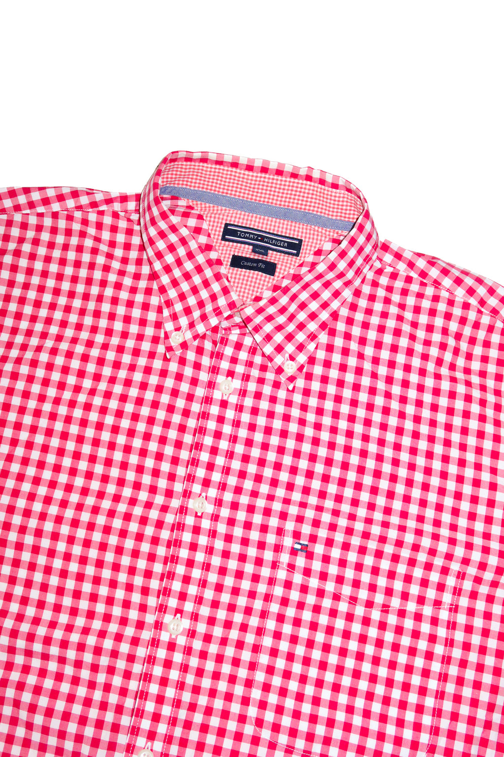 2000’s tommy hilfiger gingham short sleeve shirt red.