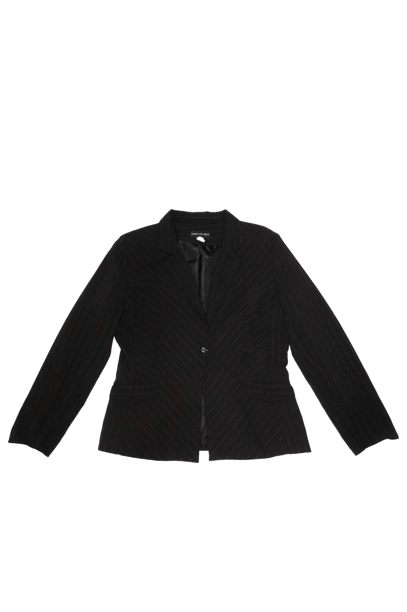 90’s under the table pinstripe suit set black/red.
