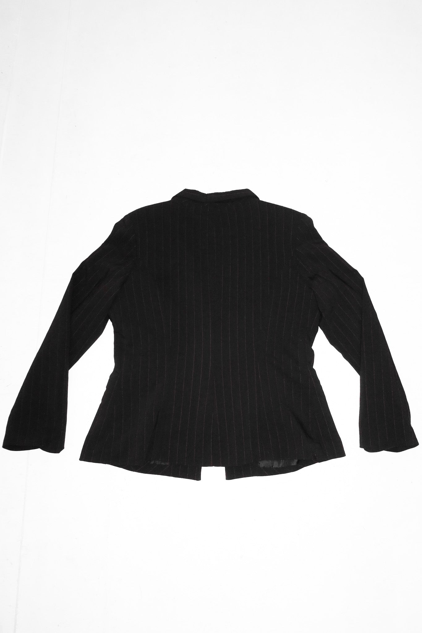90’s under the table pinstripe suit set black/red.