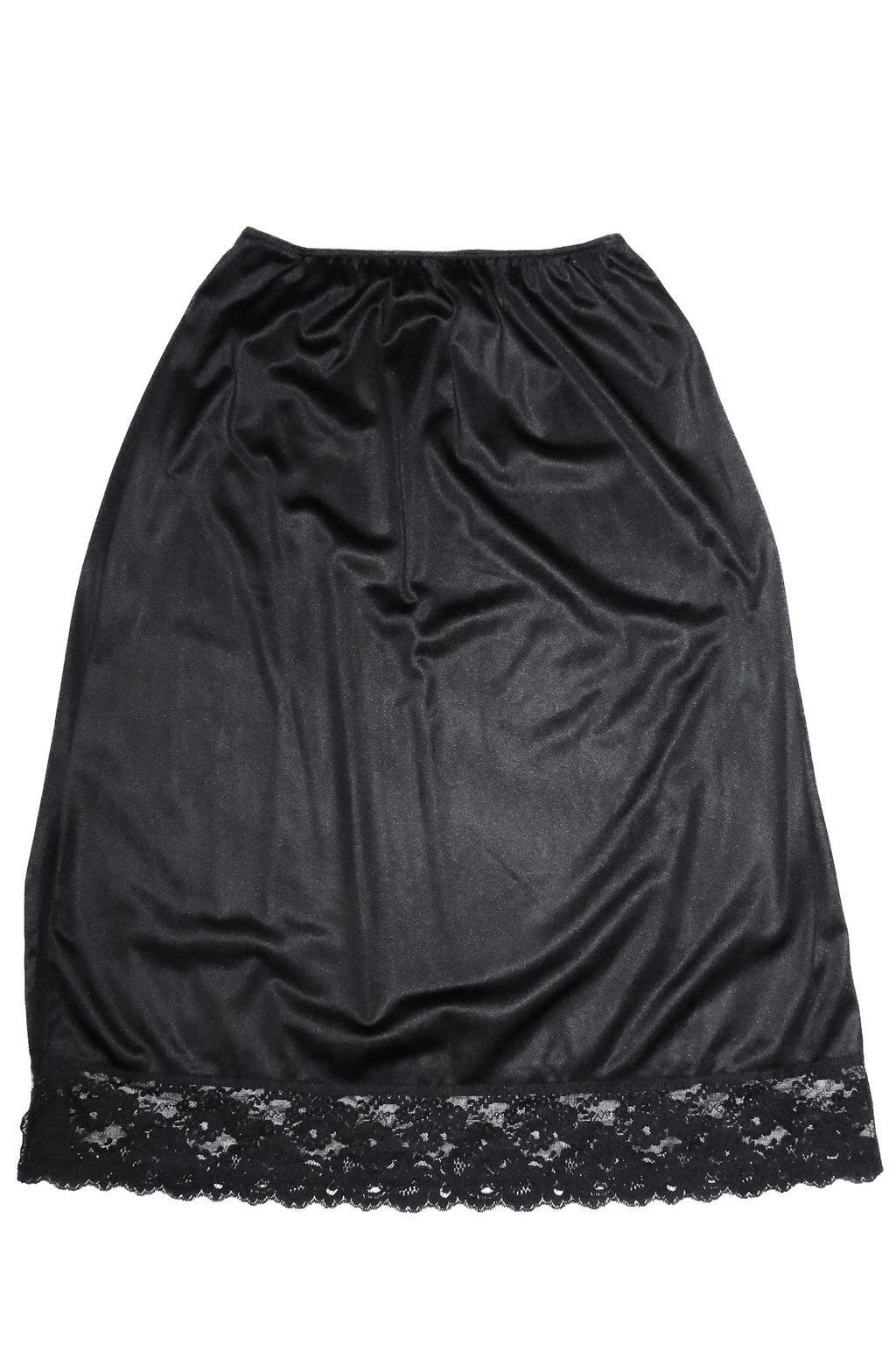 1990’s kayser perfects lace trim half slip black.