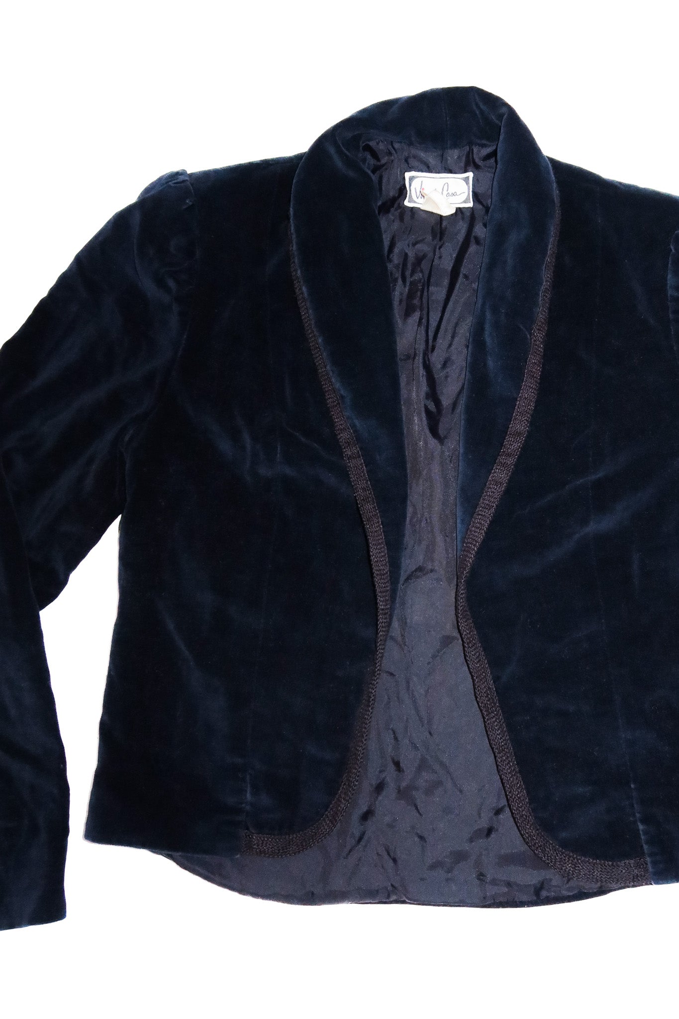 1960’s vino de casa cropped velvet jacket navy.