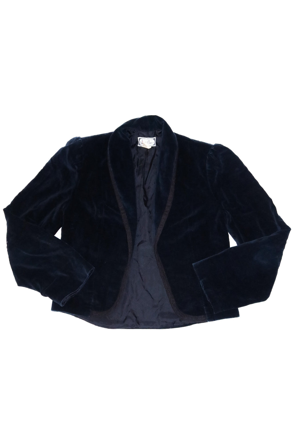 1960’s vino de casa cropped velvet jacket navy.