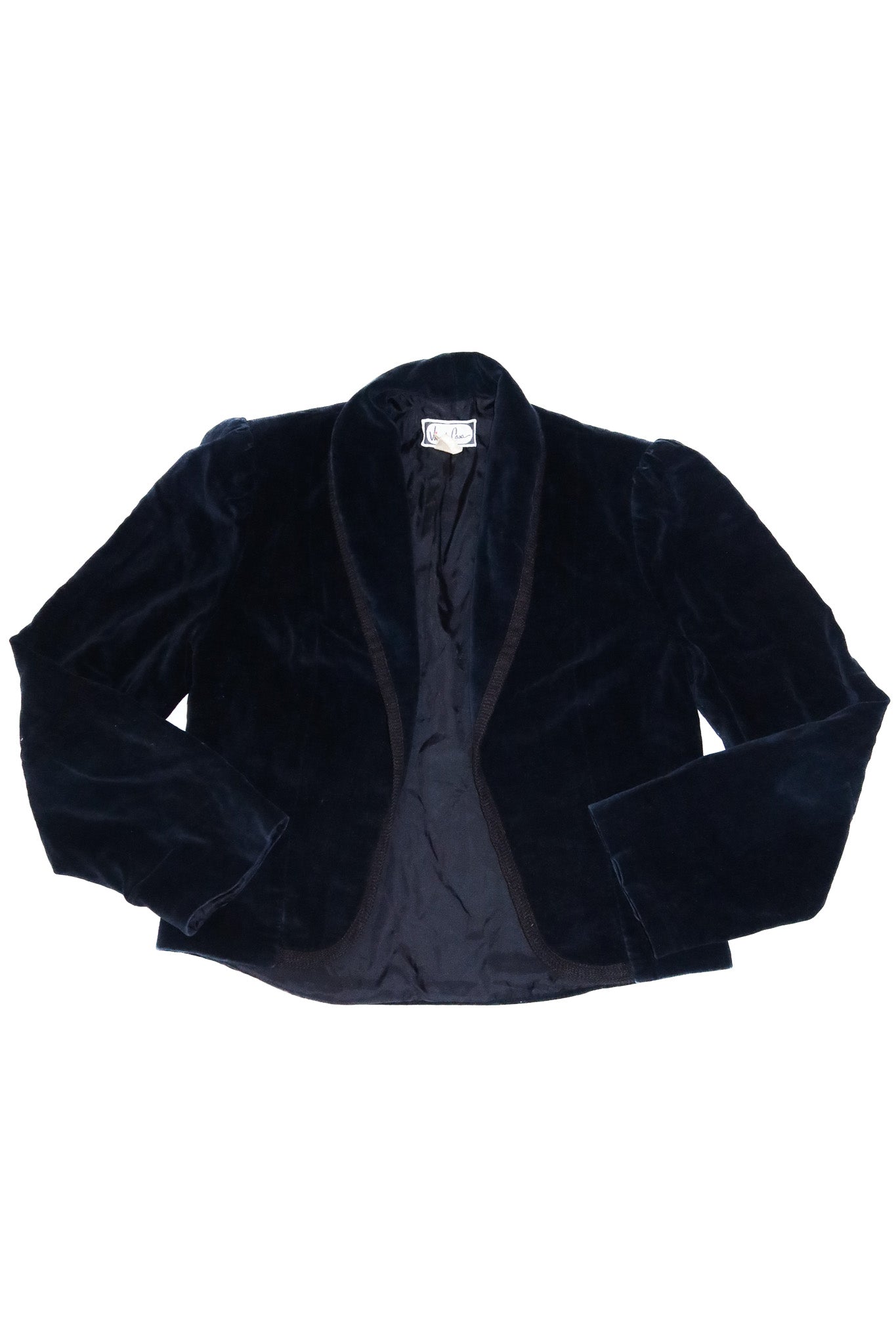 1960’s vino de casa cropped velvet jacket navy.