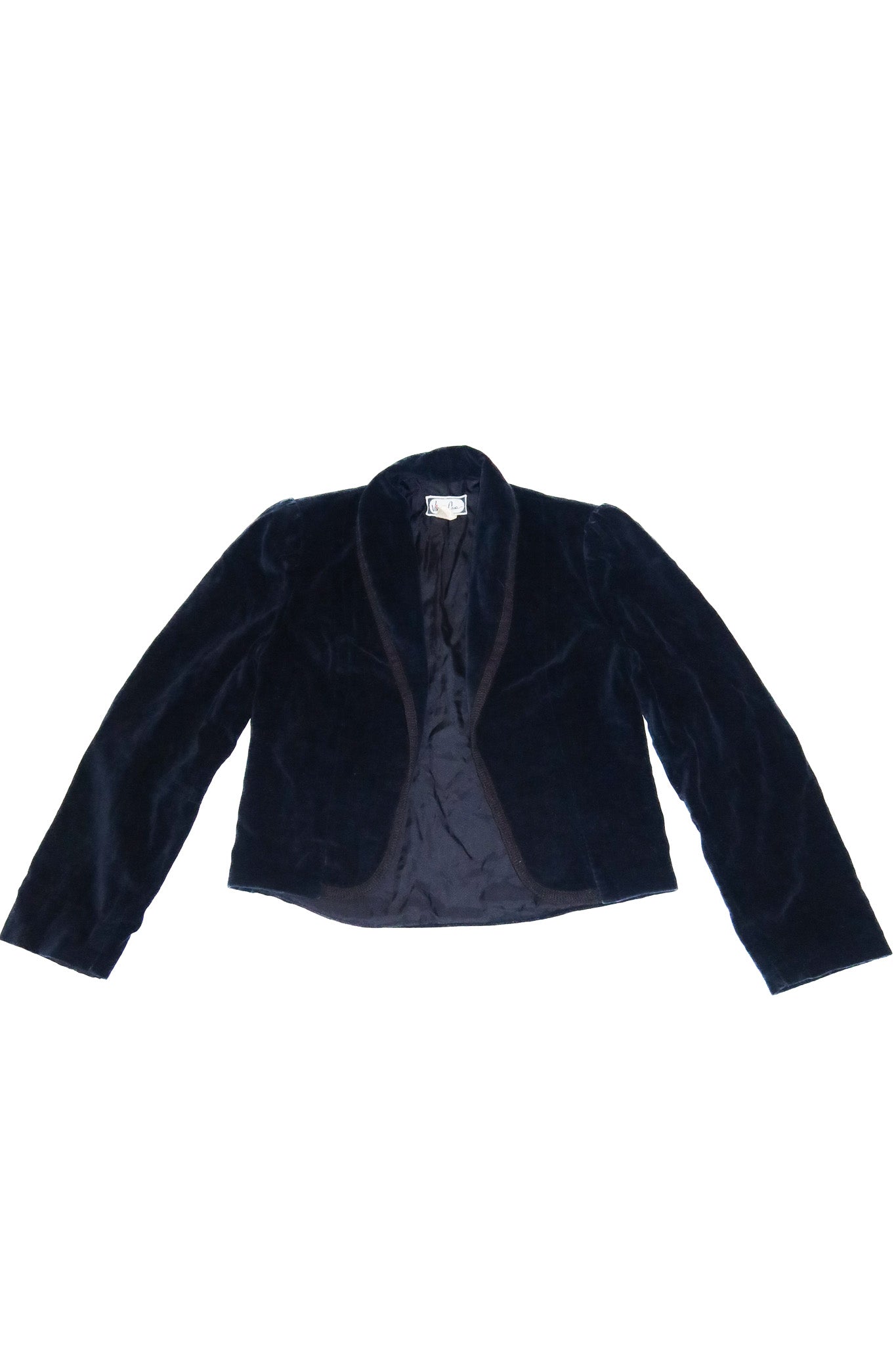 1960’s vino de casa cropped velvet jacket navy.