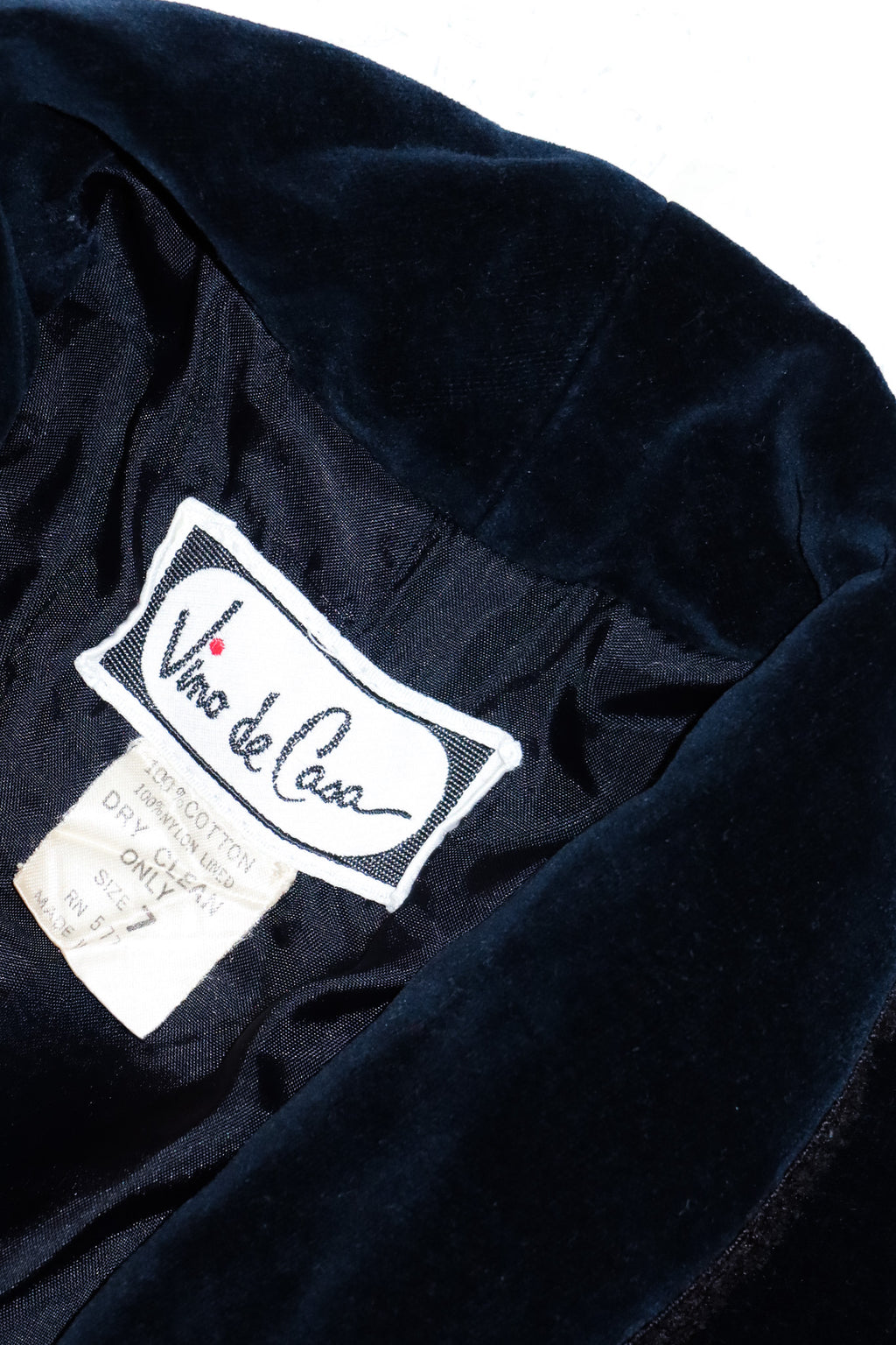 1960’s vino de casa cropped velvet jacket navy.