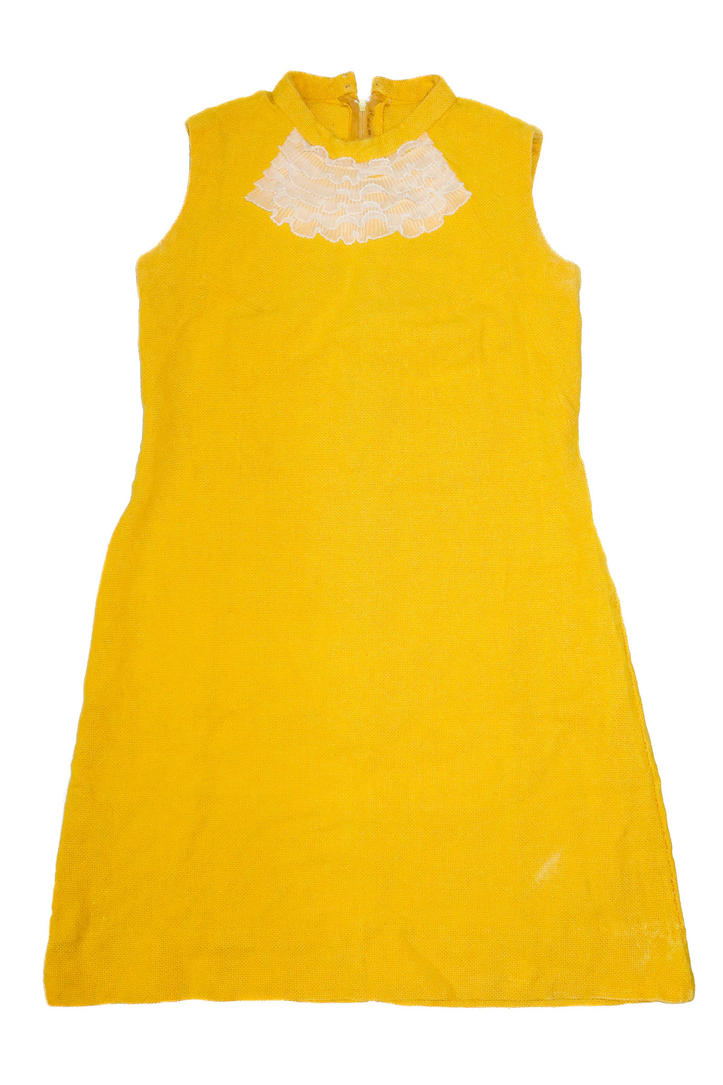 1960’s mod textured shift dress yellow.
