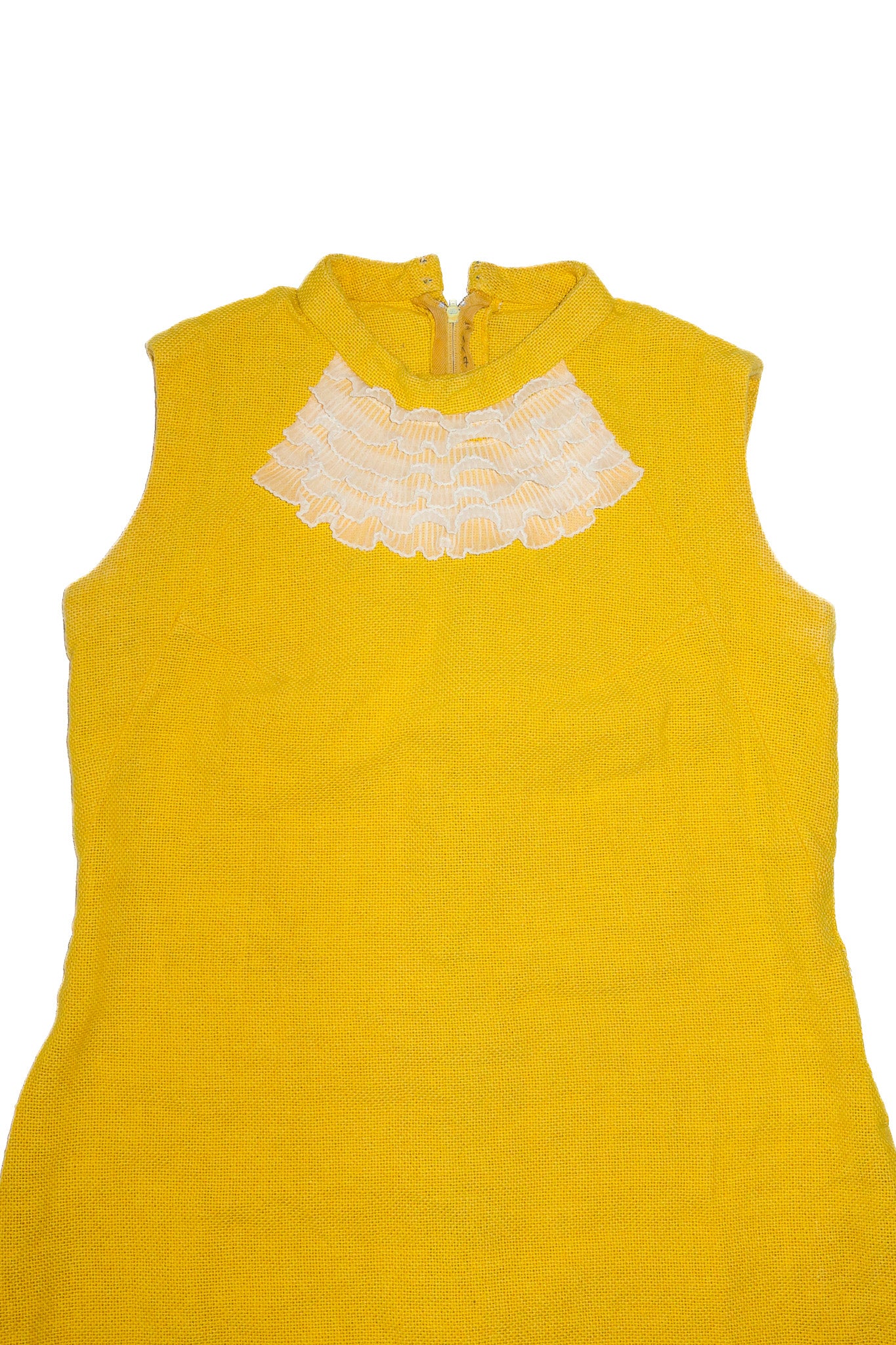 1960’s mod textured shift dress yellow.