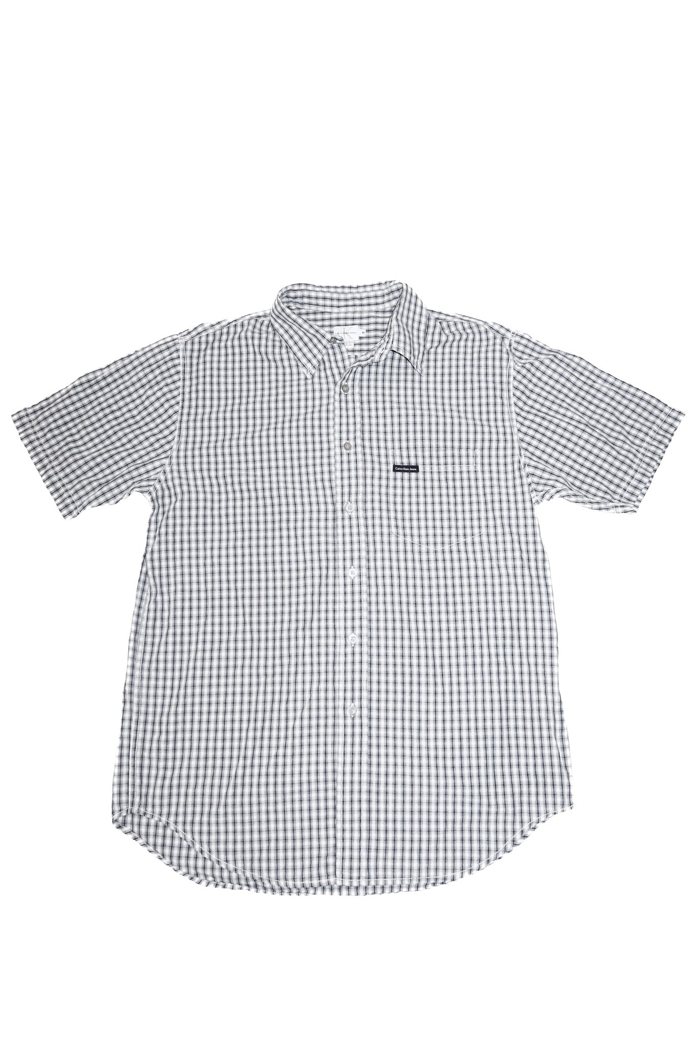 1990’s calvin klein jeans short sleeve button up shirt stone.