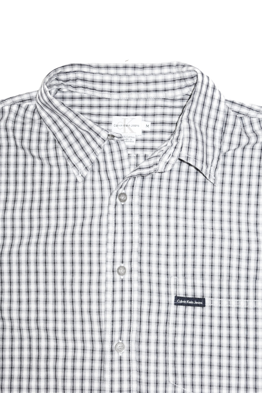 1990’s calvin klein jeans short sleeve button up shirt stone.