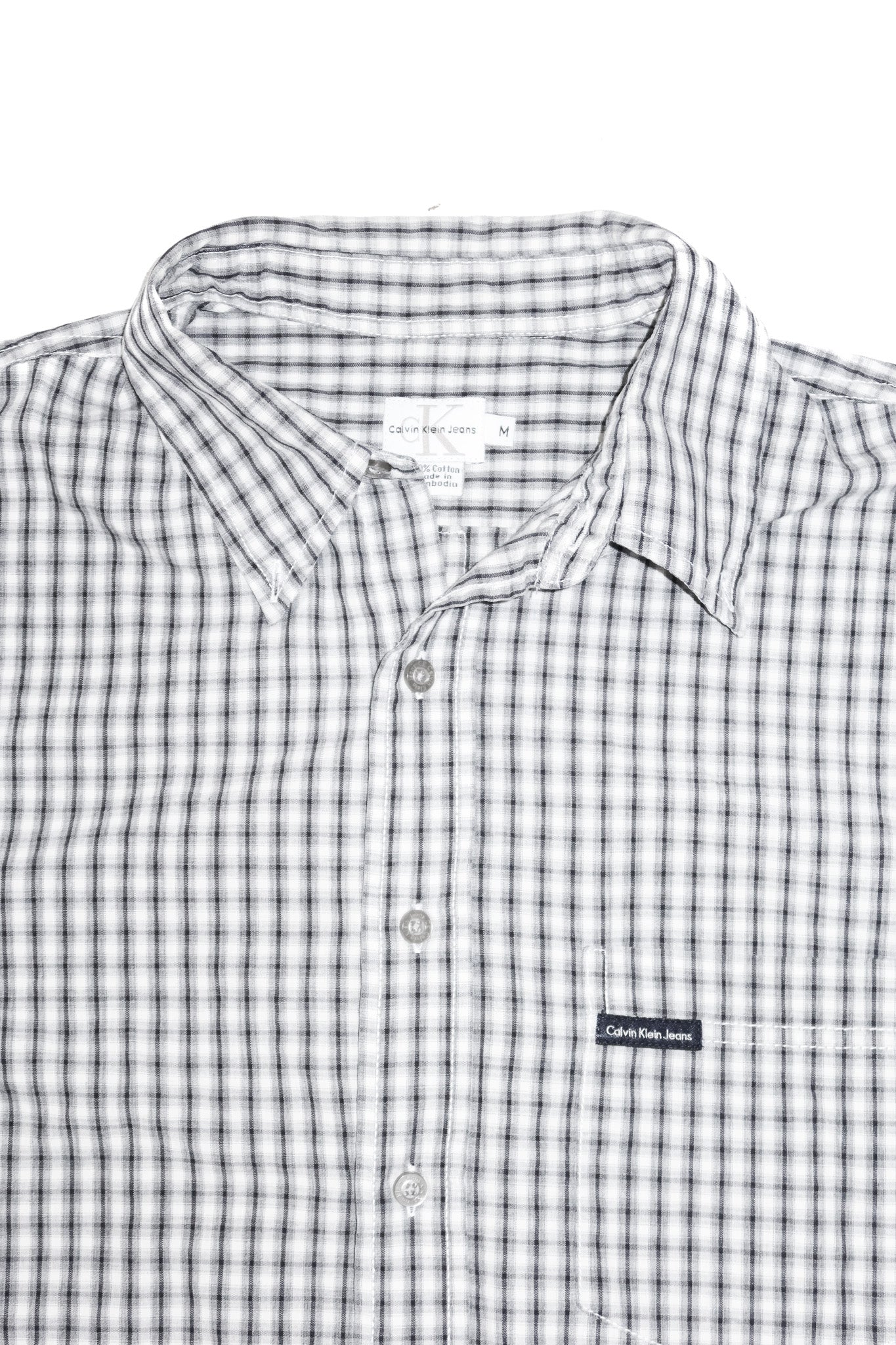 1990’s calvin klein jeans short sleeve button up shirt stone.
