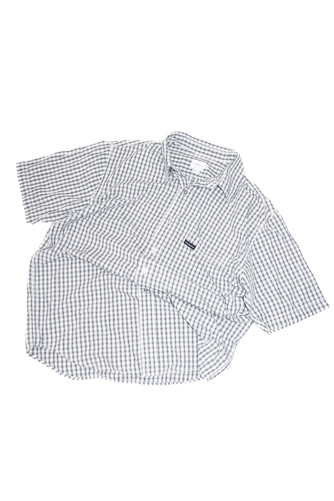 1990’s calvin klein jeans short sleeve button up shirt stone.