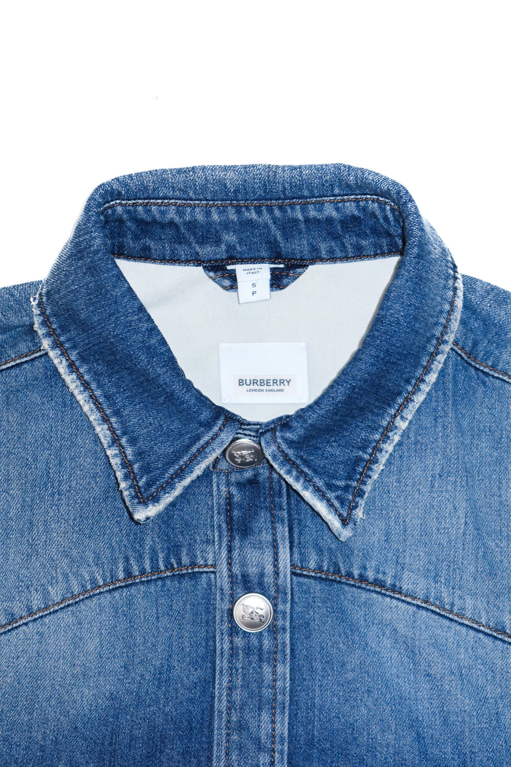 burberry london denim long sleeve shirt blue.