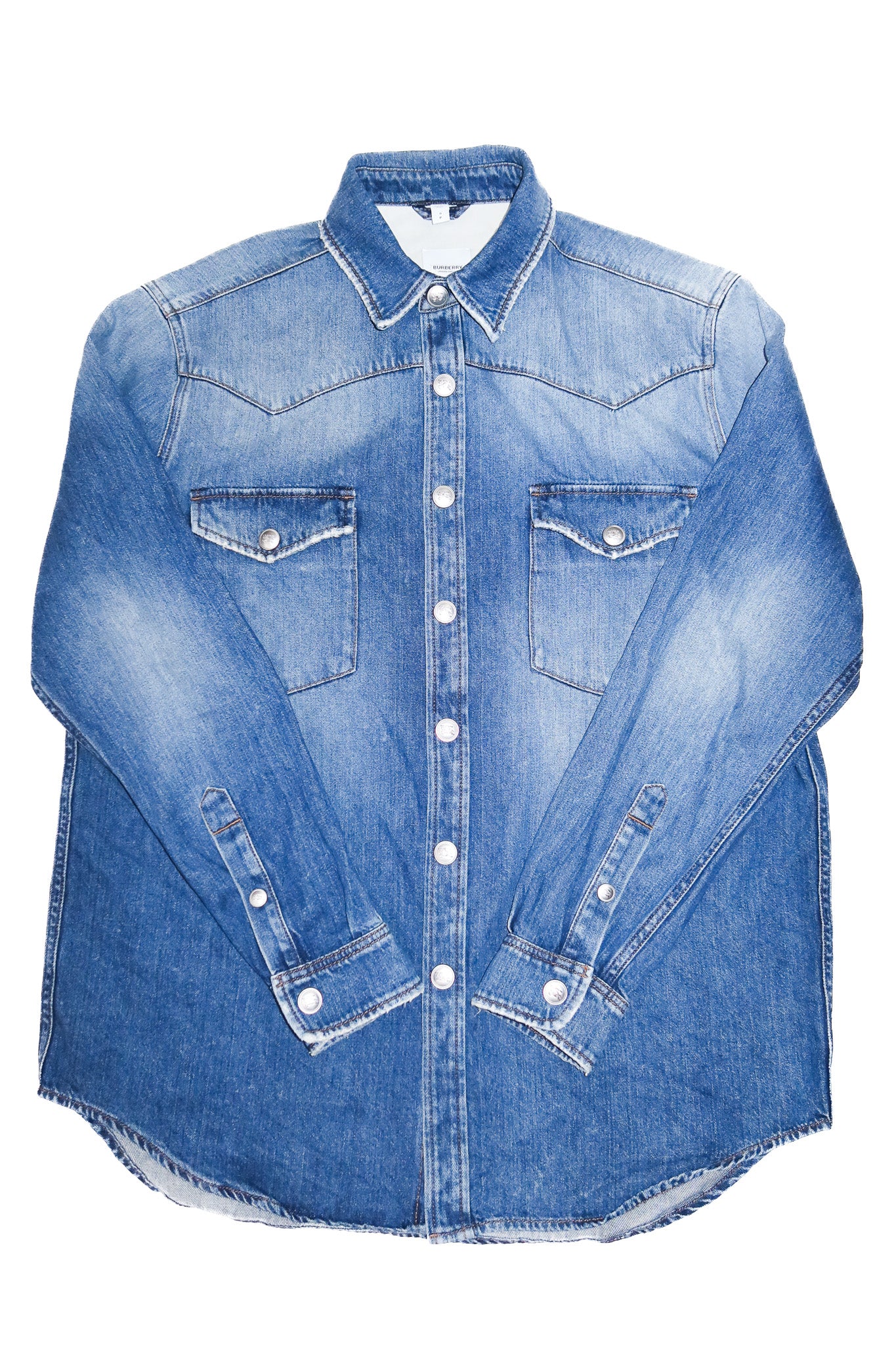 burberry london denim long sleeve shirt blue.