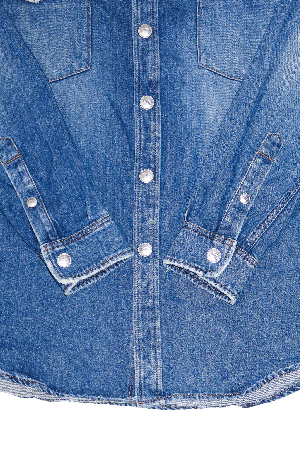 burberry london denim long sleeve shirt blue.