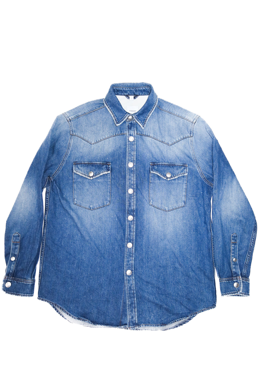 burberry london denim long sleeve shirt blue.