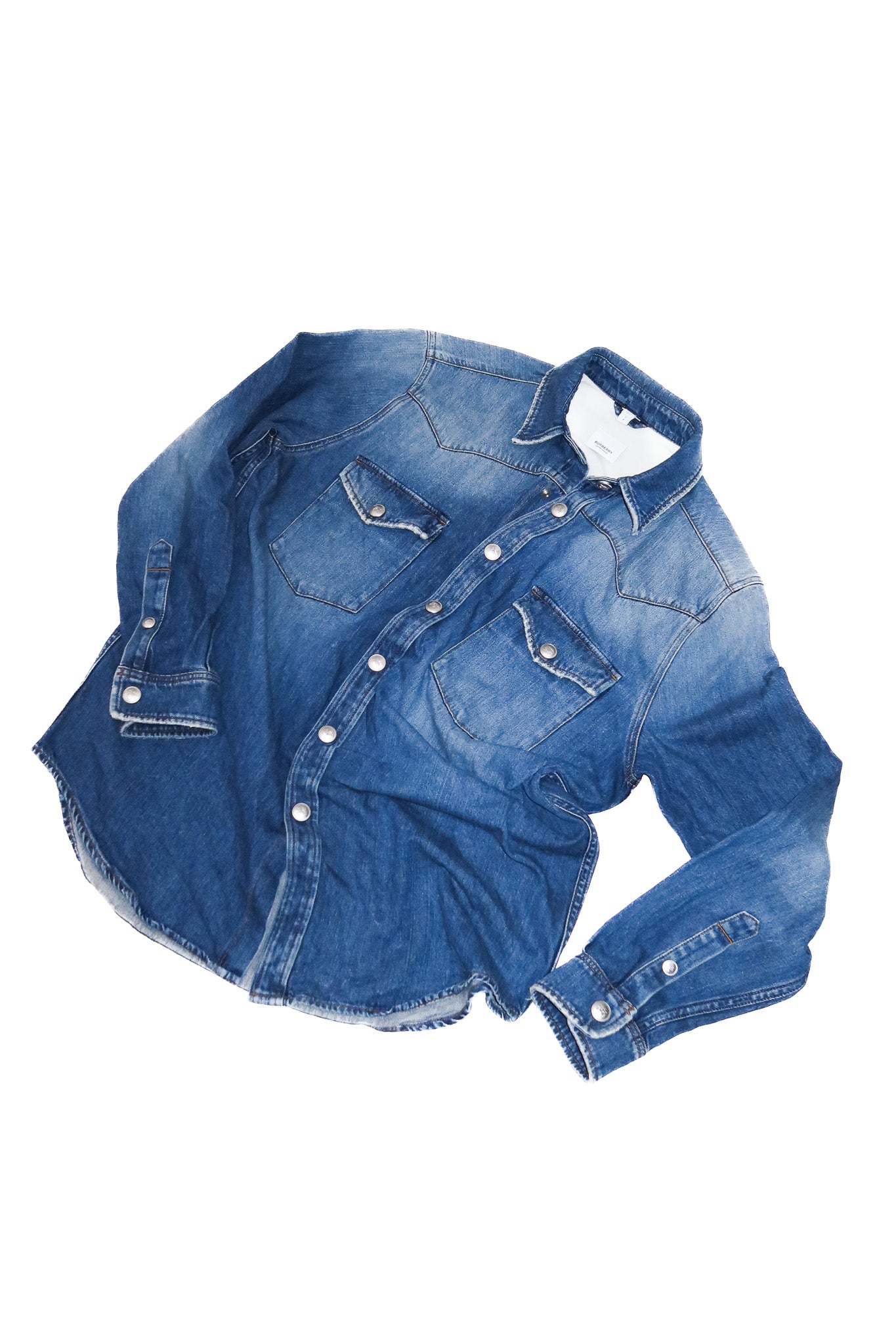 burberry london denim long sleeve shirt blue.