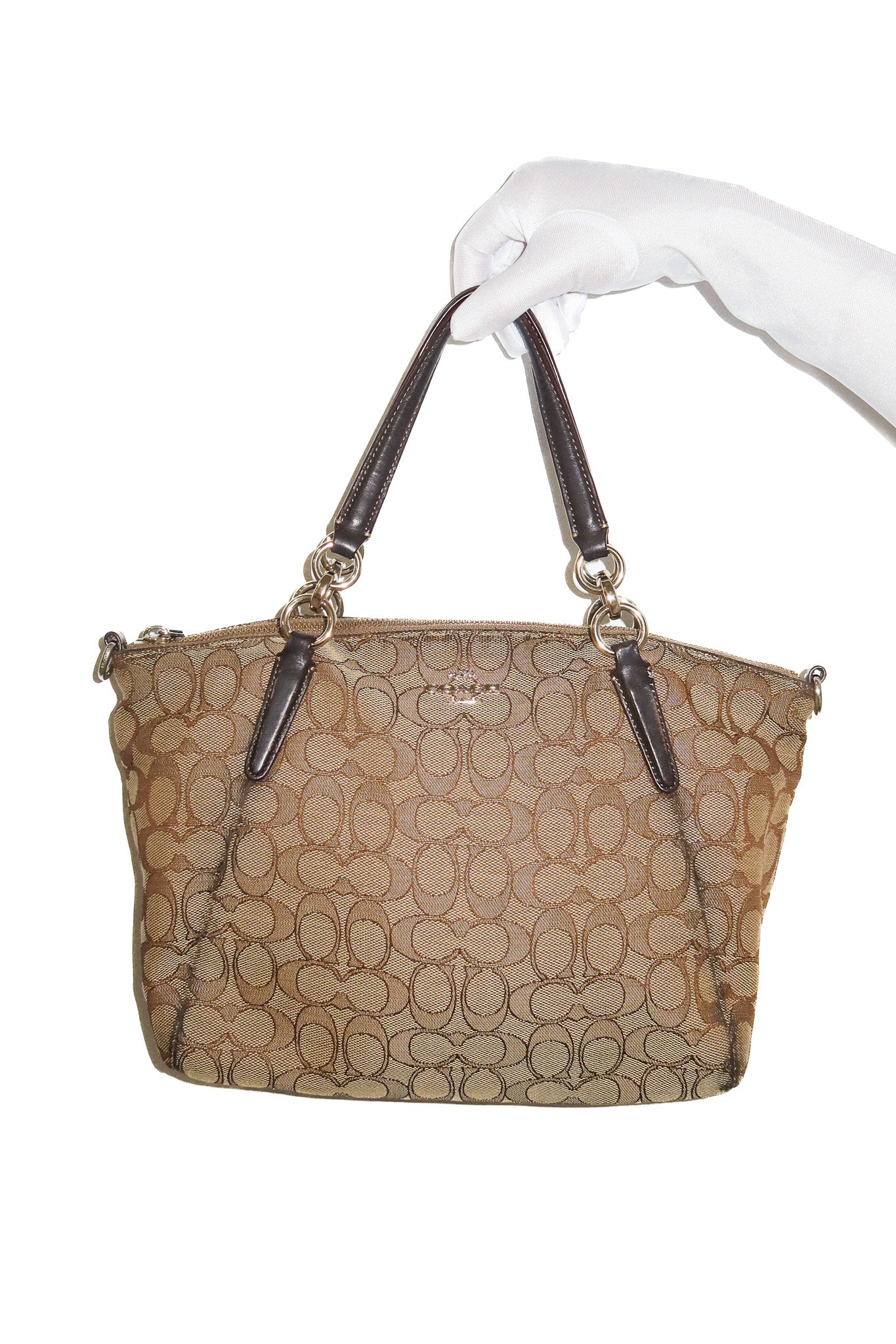 coach signature small kelsey satchel brown.