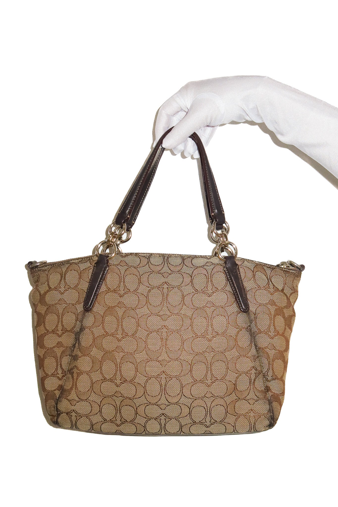 coach signature small kelsey satchel brown.