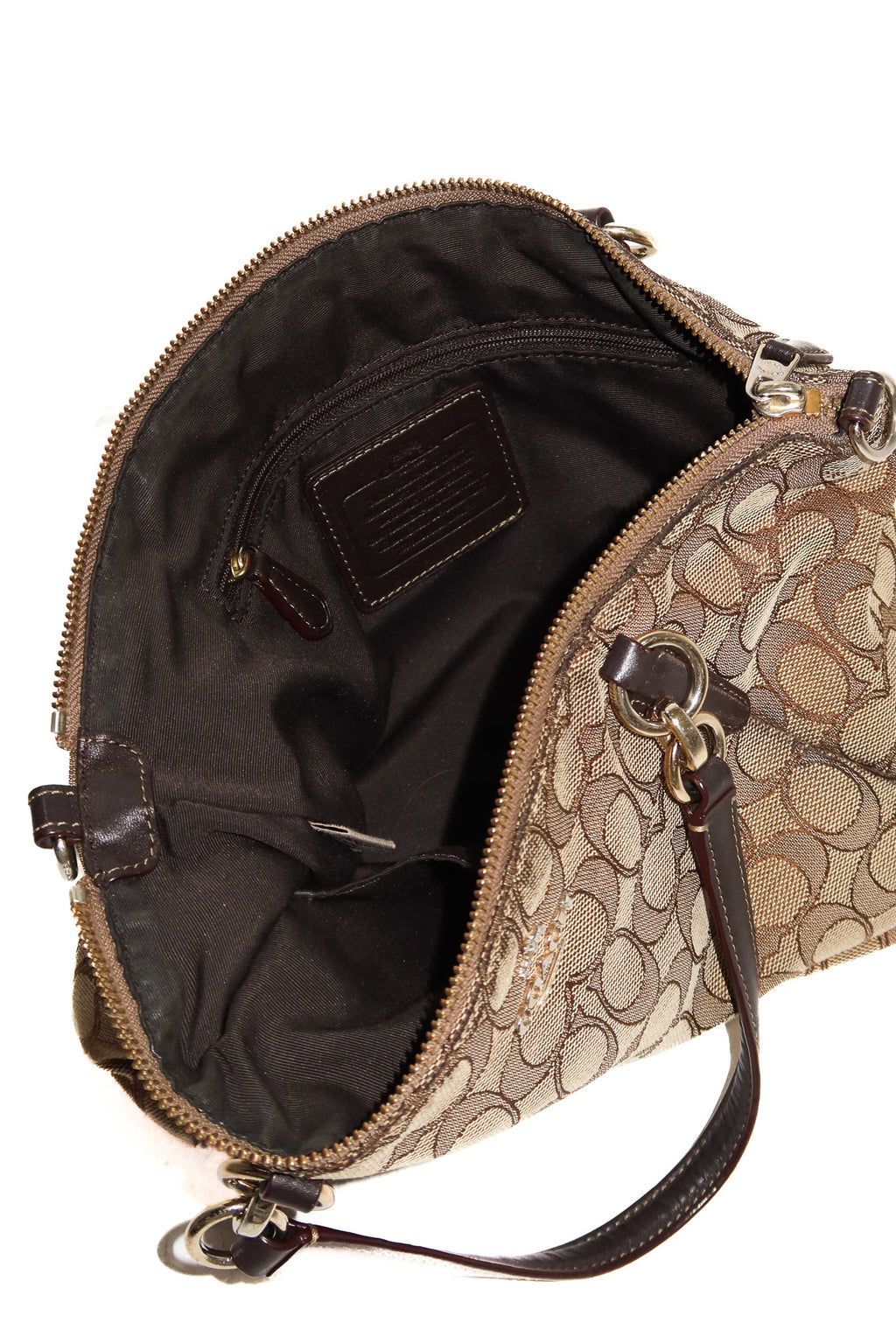coach signature small kelsey satchel brown.