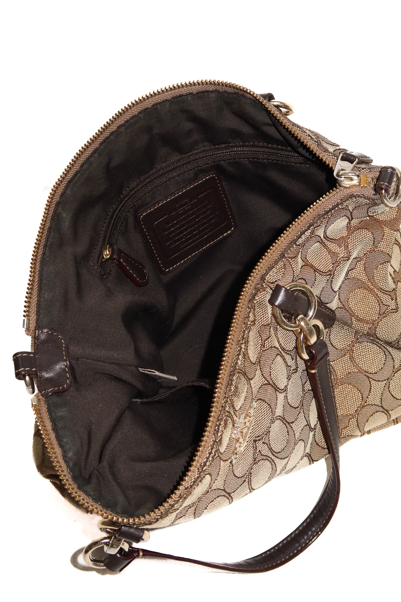 coach signature small kelsey satchel brown.