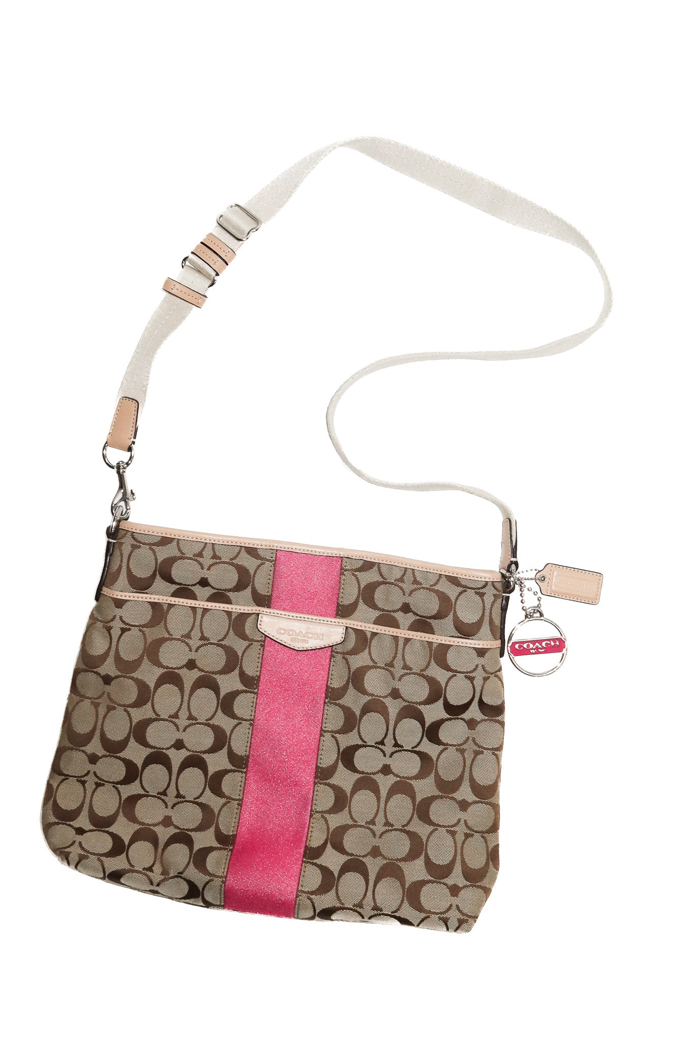 coach signature crossbody file bag pink.