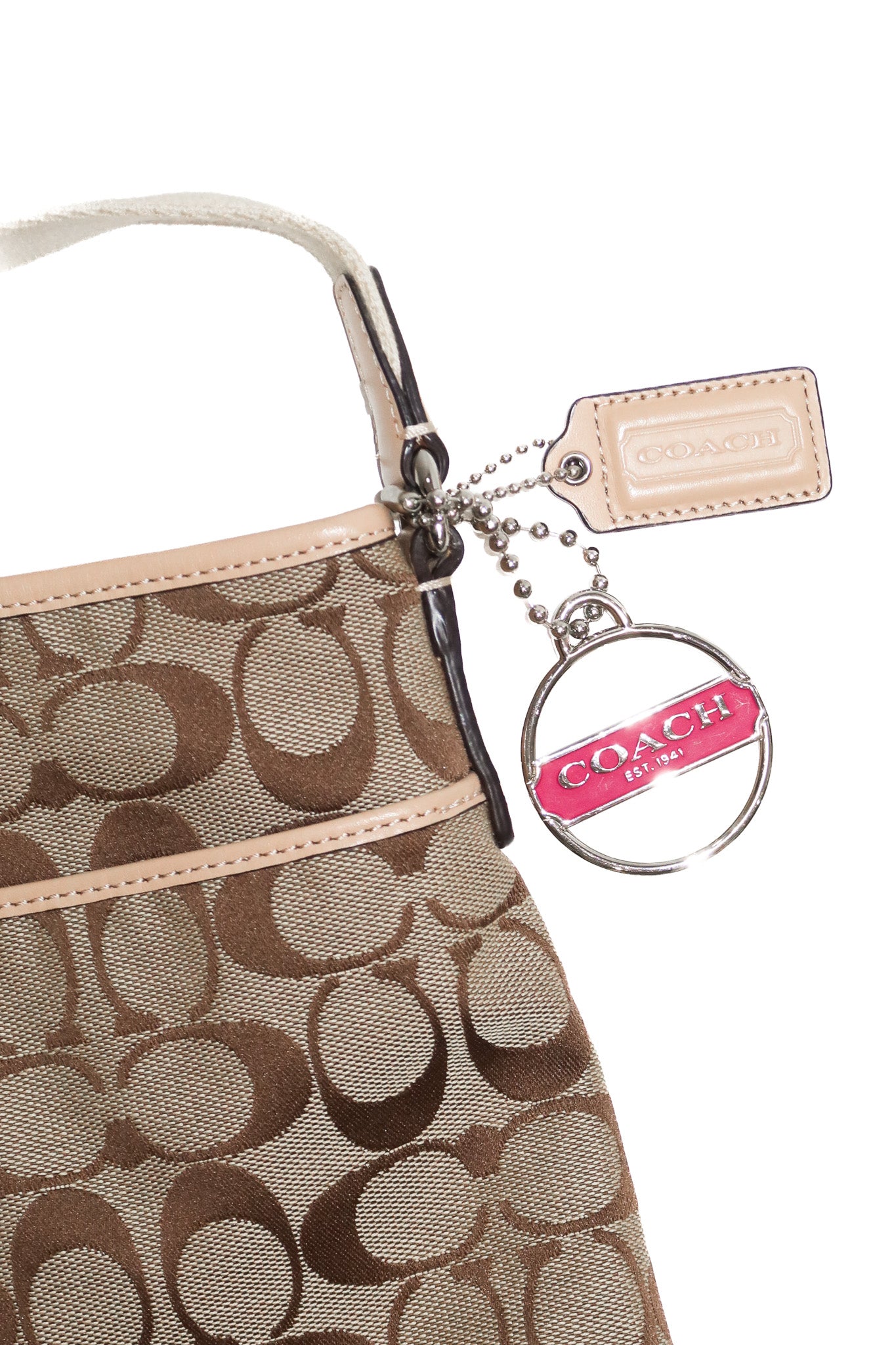 coach signature crossbody file bag pink.
