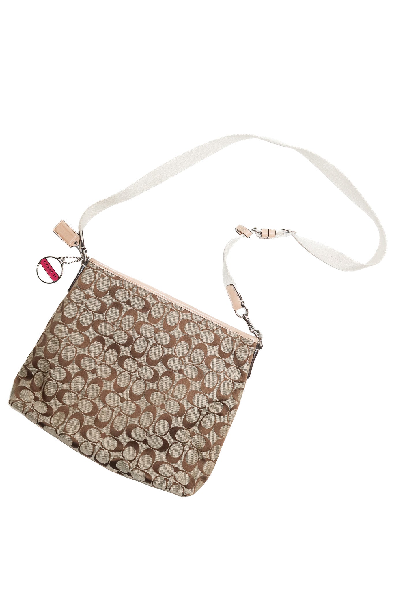 coach signature crossbody file bag pink.