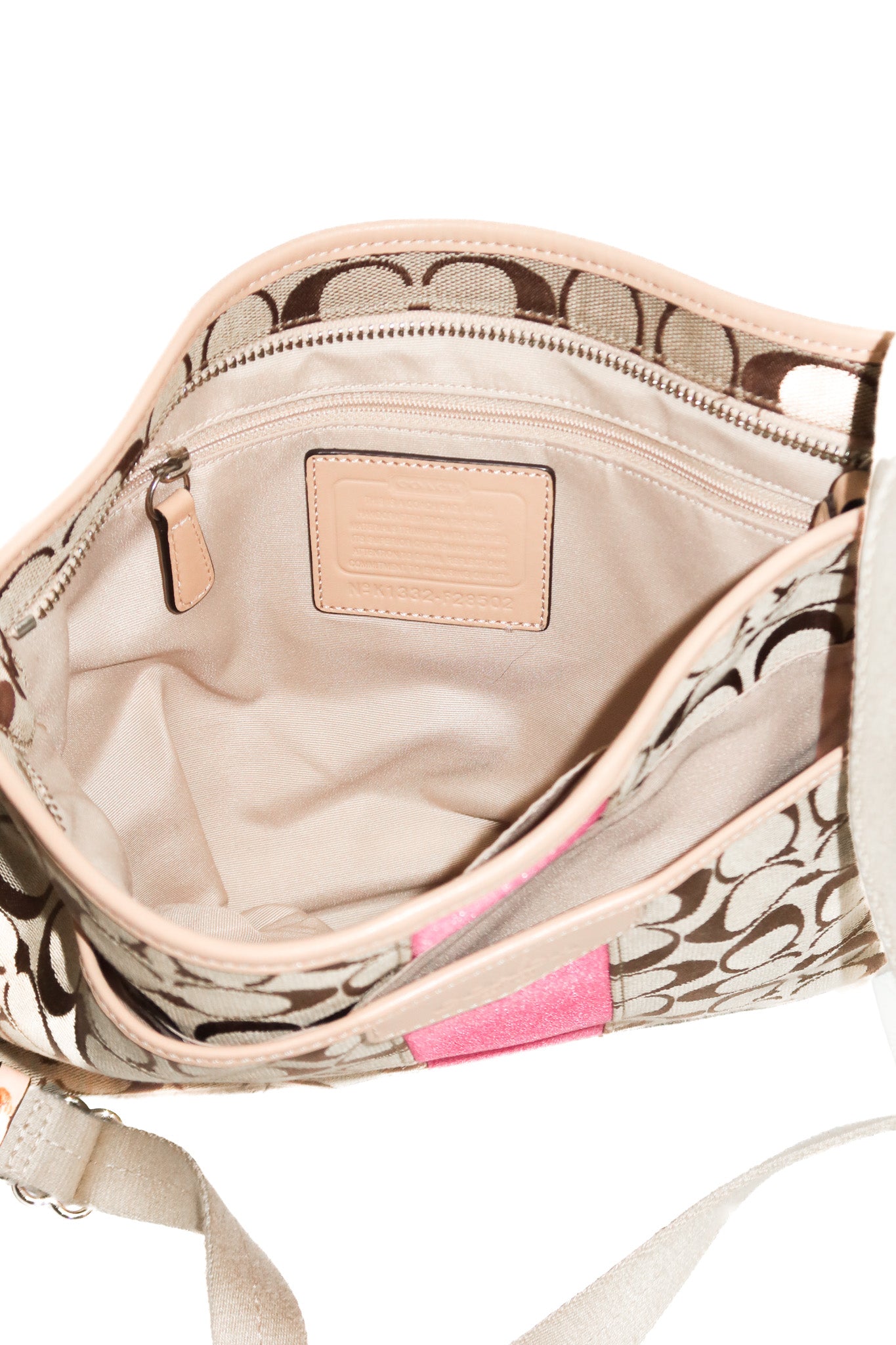 coach signature crossbody file bag pink.