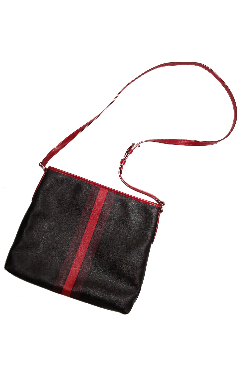 coach signature varsity file crossbody bag dark brown/red.
