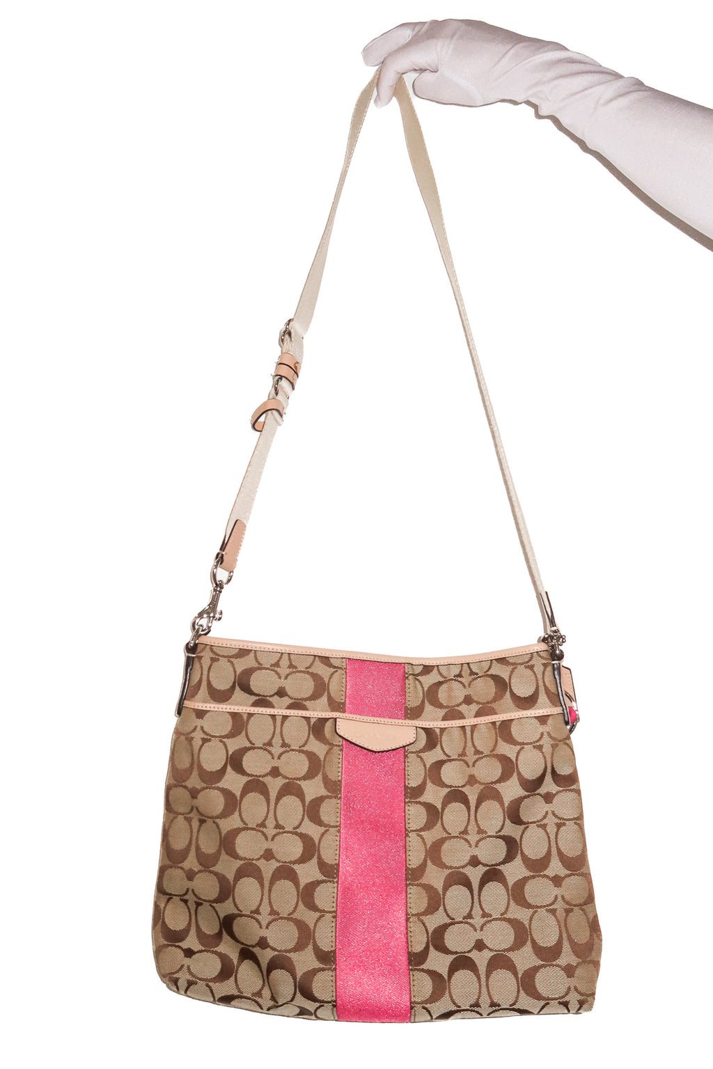 coach signature crossbody file bag pink.